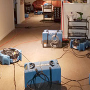 Drywall removal and drying after water damage